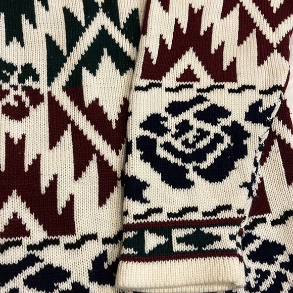 Gorgeous Vintage JC & Lewis New York Aztec & Rose Knit Mock Turtleneck Sweater - Picture 6 of 6